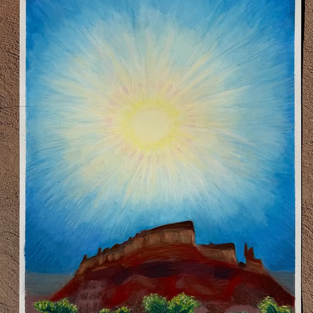 sun over the mesa. dry pastel. 32"x22" 2026