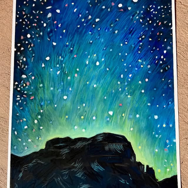 The stars @ghostranchorg are just unreal. Pastel 32”x22” 2026. #residency
