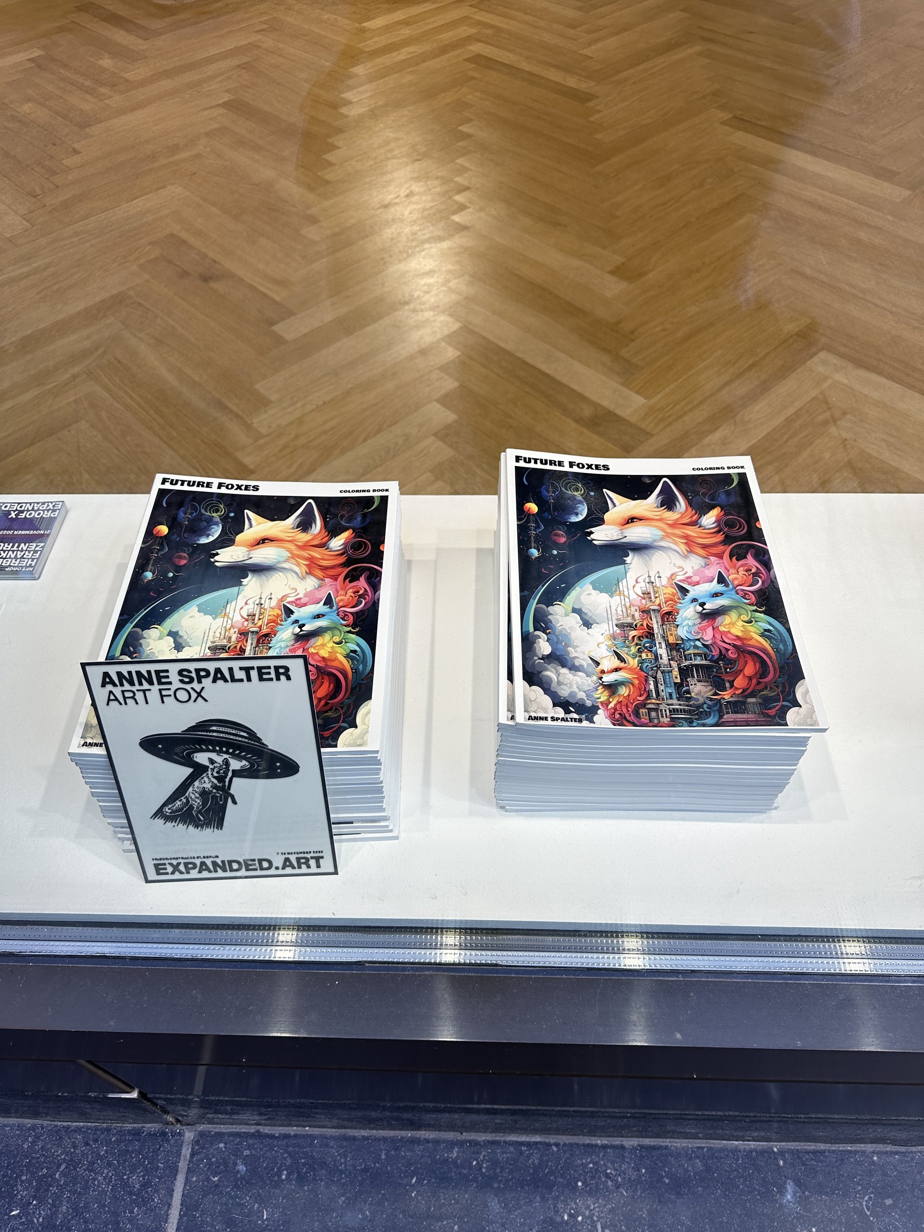 Future Foxes coloring books at the gallery